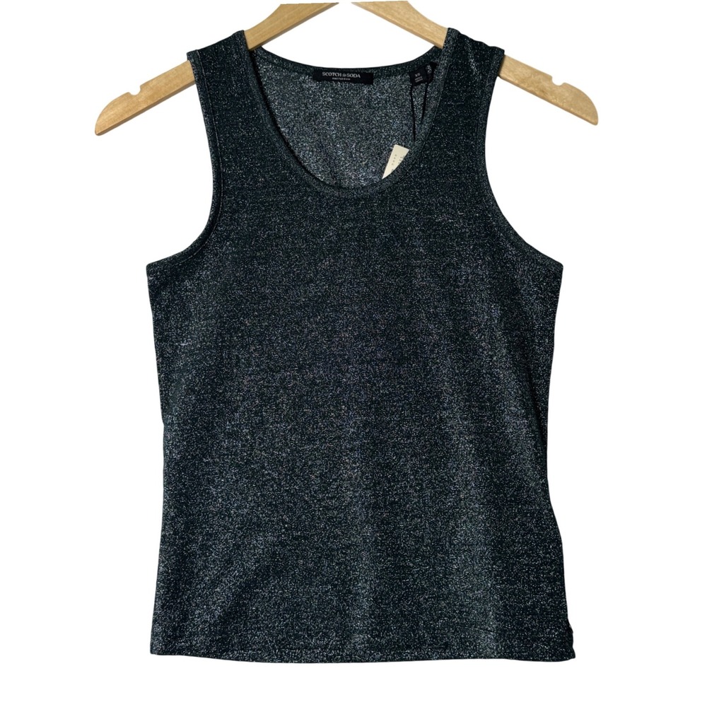 Scotch & Soda Anthropologie Womens XS Metallic Shimmer Tank Top Holiday Layering